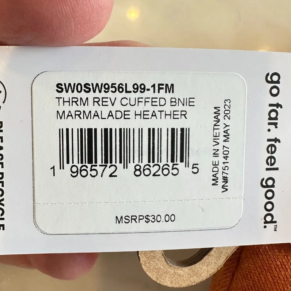 Smartwool Thermal Merino Reversible Cuffed Beanie Bright Orange Pink NWT - Picture 2 of 4